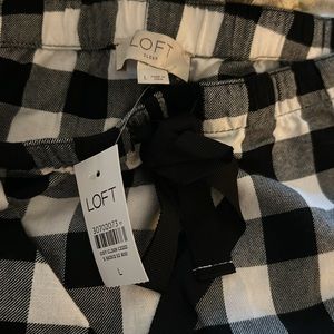 Loft lightweight flannel buffalo check pajama pants, drawstring waist